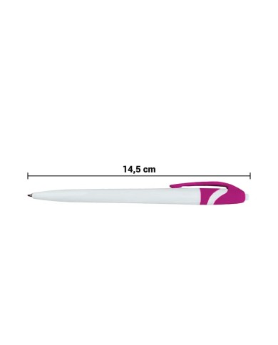 Boligrafo Space Blanco Con Fucsia