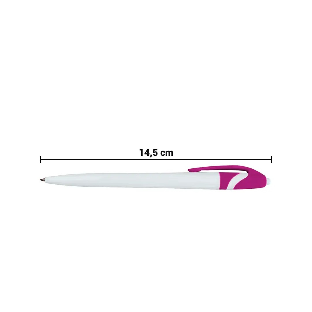 Boligrafo Space Blanco Con Fucsia