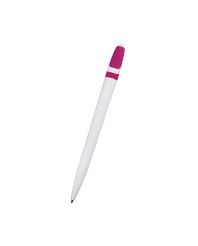 Boligrafo Space Blanco Con Fucsia