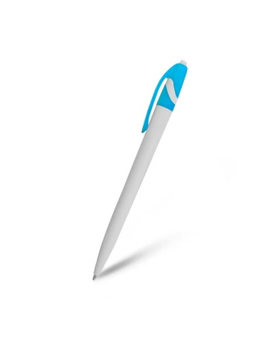 Boligrafo Space Blanco Con Turquesa