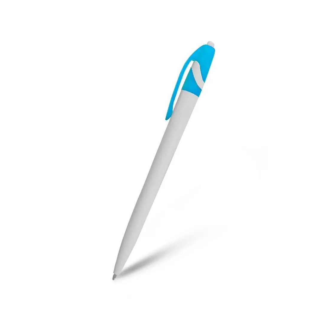 Boligrafo Space Blanco Con Turquesa