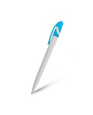 Boligrafo Space Blanco Con Turquesa