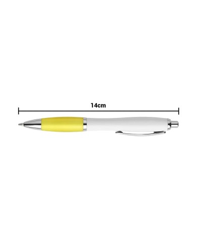 Boligrafo Suprema Blanco Con Amarillo