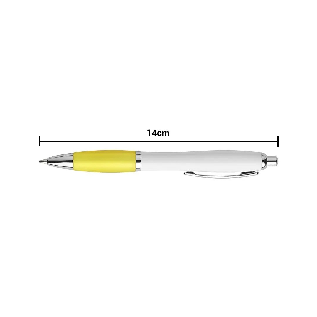 Boligrafo Suprema Blanco Con Amarillo