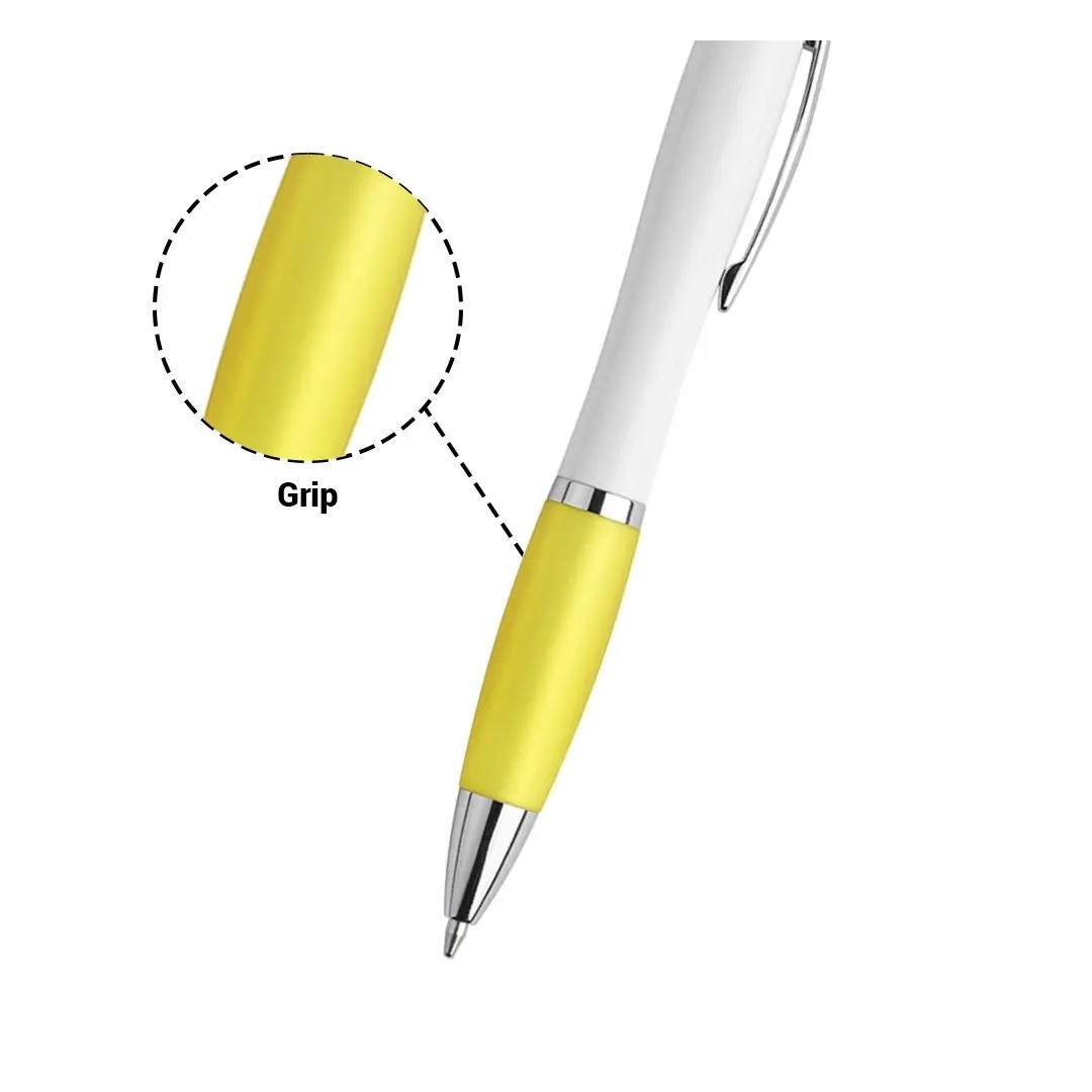 Boligrafo Suprema Blanco Con Amarillo