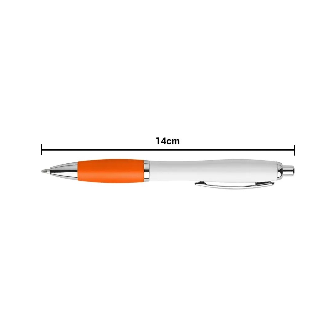 Boligrafo Suprema Blanco Con Naranja