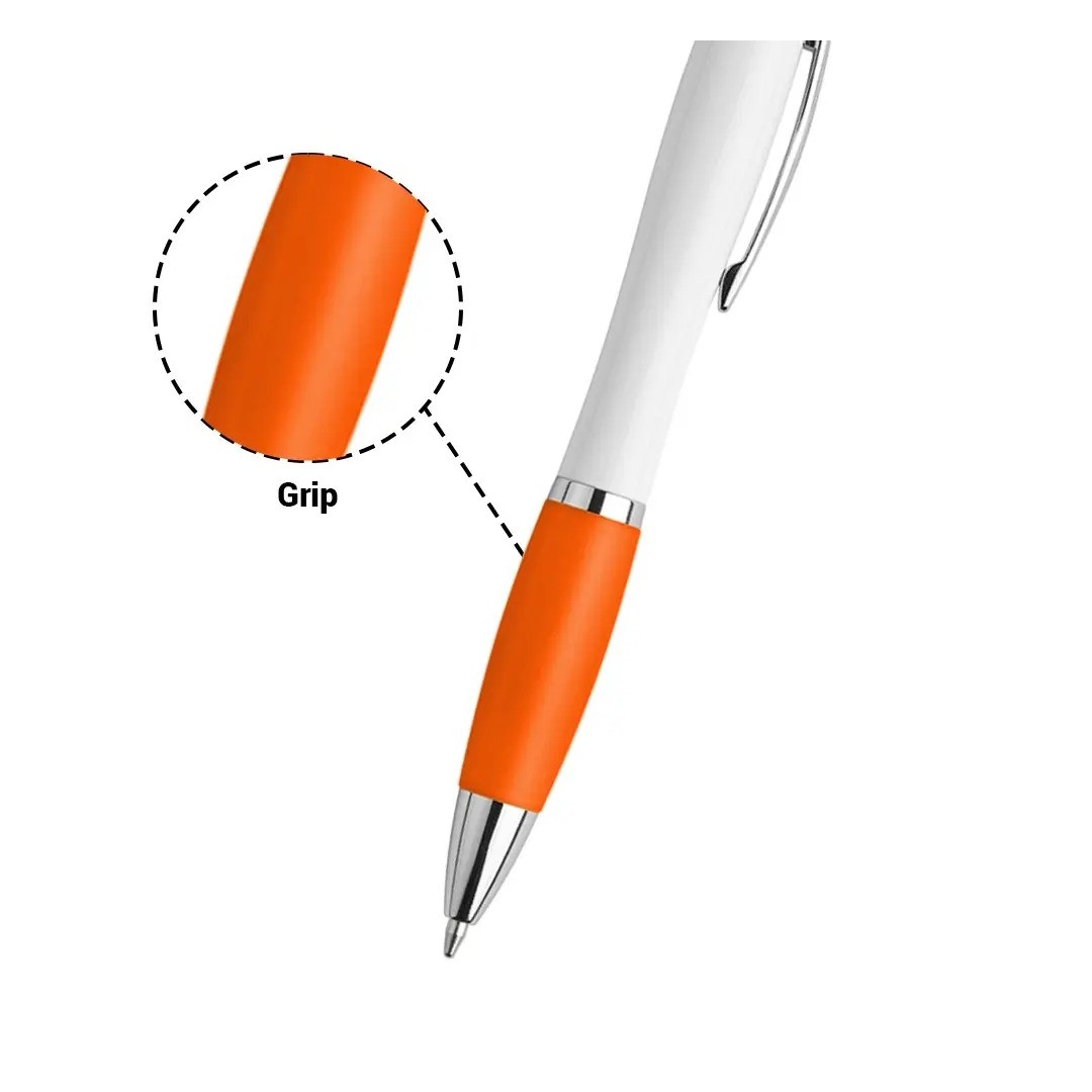 Boligrafo Suprema Blanco Con Naranja