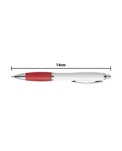 Boligrafo Suprema Blanco Con Rojo