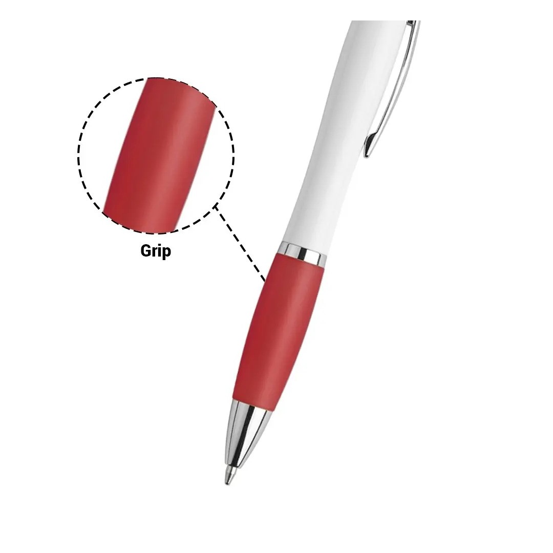 Boligrafo Suprema Blanco Con Rojo