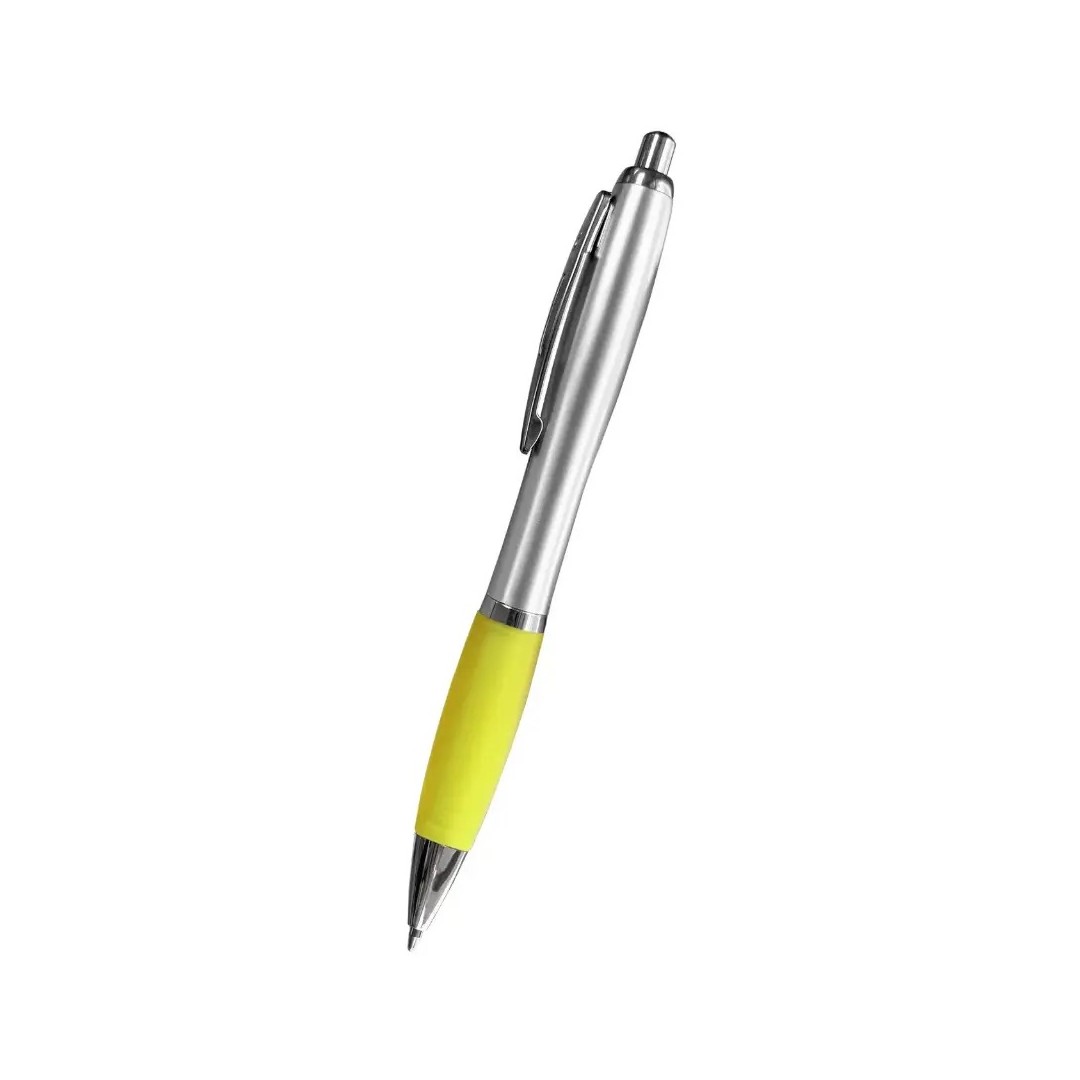 Boligrafo Suprema Plateado Con Amarillo