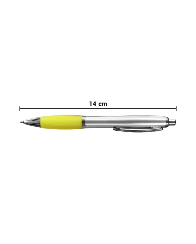 Boligrafo Suprema Plateado Con Amarillo
