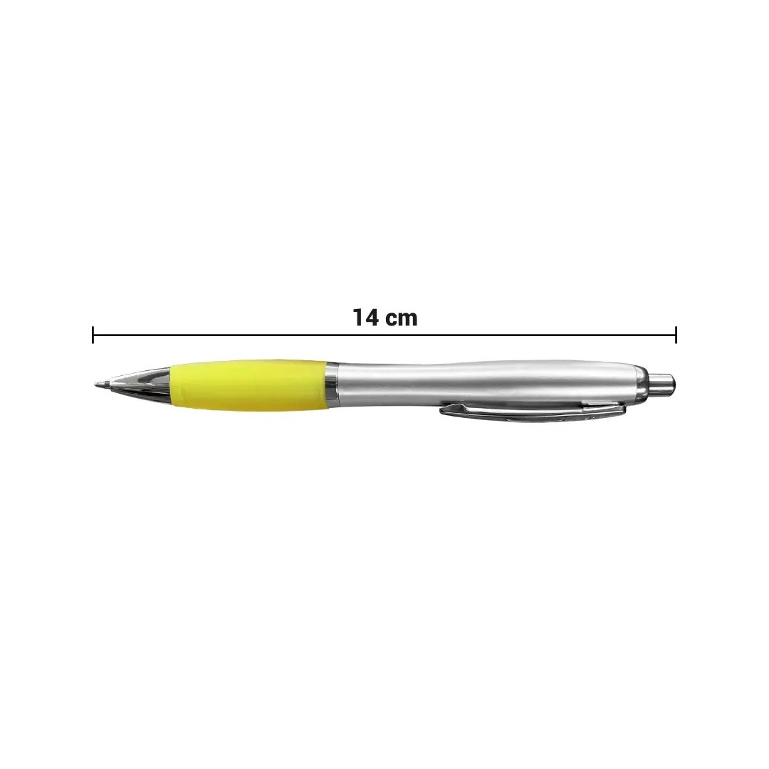 Boligrafo Suprema Plateado Con Amarillo