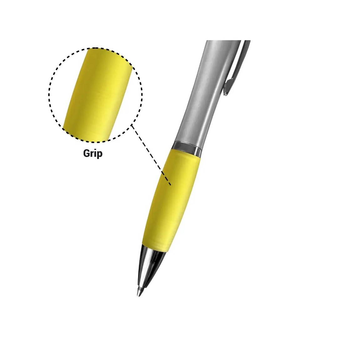 Boligrafo Suprema Plateado Con Amarillo
