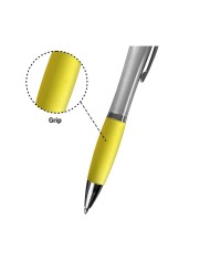 Boligrafo Suprema Plateado Con Amarillo