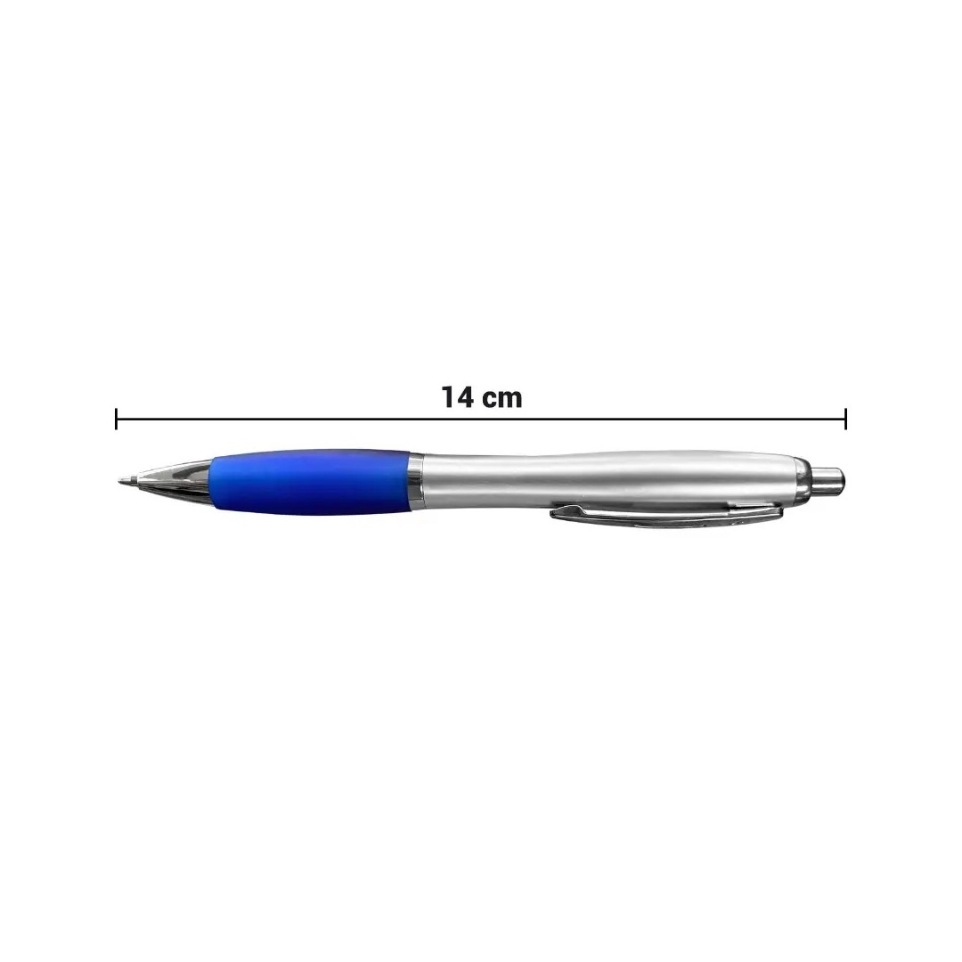 Boligrafo Suprema Plateado Con Azul