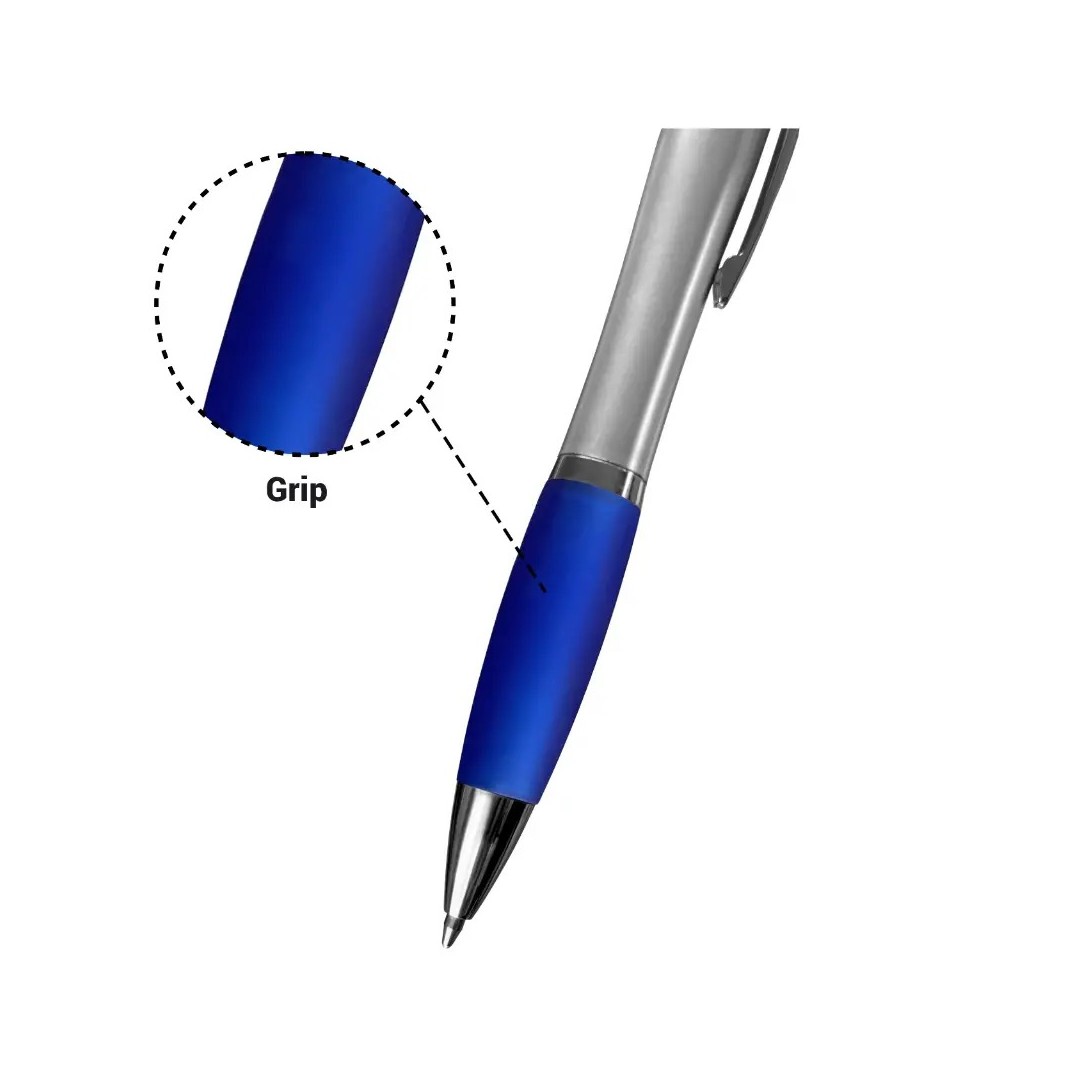 Boligrafo Suprema Plateado Con Azul