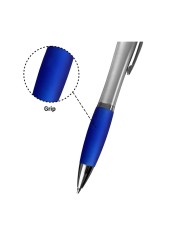 Boligrafo Suprema Plateado Con Azul