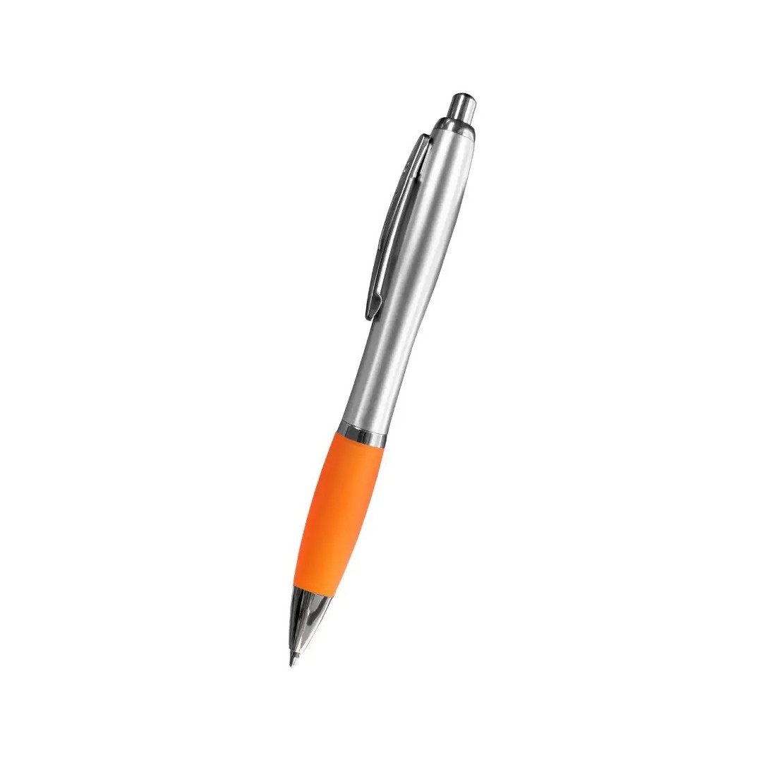 Boligrafo Suprema Plateado Con Naranja