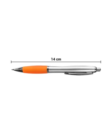 Boligrafo Suprema Plateado Con Naranja