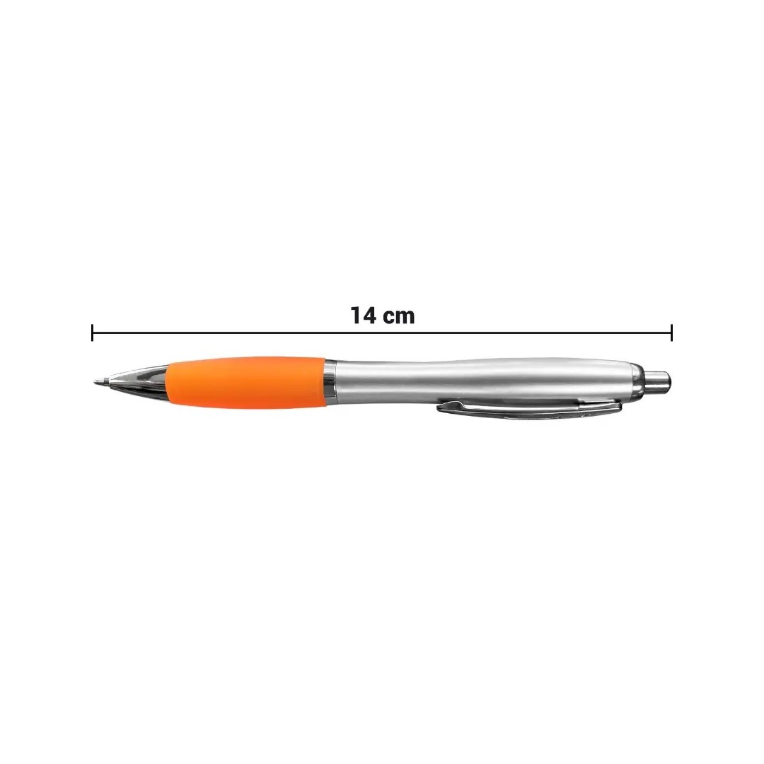 Boligrafo Suprema Plateado Con Naranja
