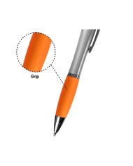 Boligrafo Suprema Plateado Con Naranja