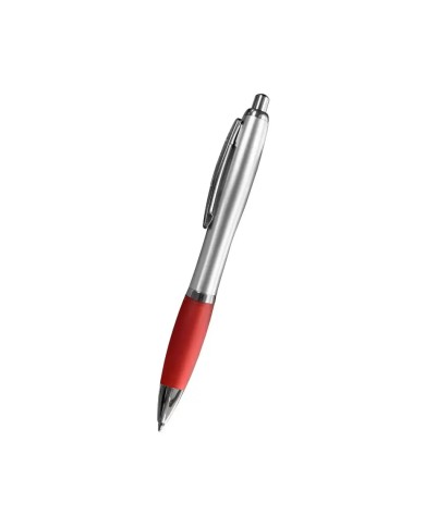 Boligrafo Suprema Plateado Con Rojo