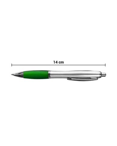 Boligrafo Suprema Plateado Con Verde