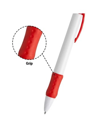 Boligrafo Thicker Blanco Con Rojo