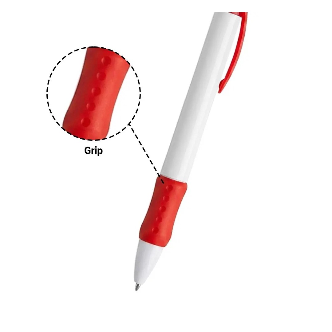 Boligrafo Thicker Blanco Con Rojo