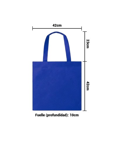 Bolso Cambrela Azul Con Tira Cosido 42X42X10