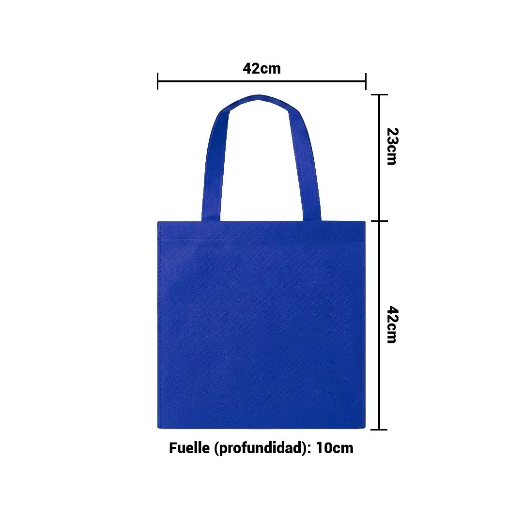 Bolso Cambrela Azul Con Tira Cosido 42X42X10