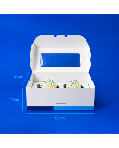 Caja para Cupcakes 2 Unidades 18 x 10 x 7 cm