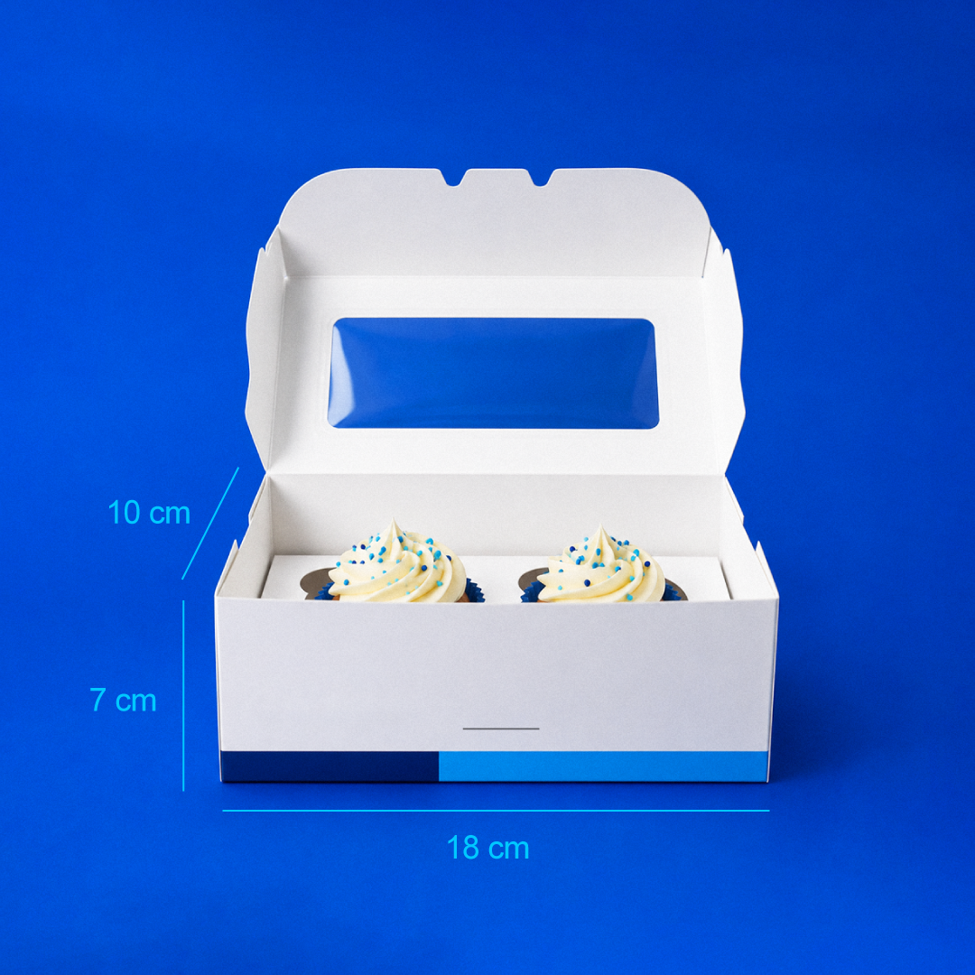 Caja para Cupcakes 2 Unidades 18 x 10 x 7 cm