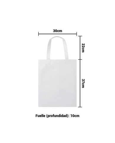 Bolso Cambrela Blanco Con Tira Cosido 30X37X10