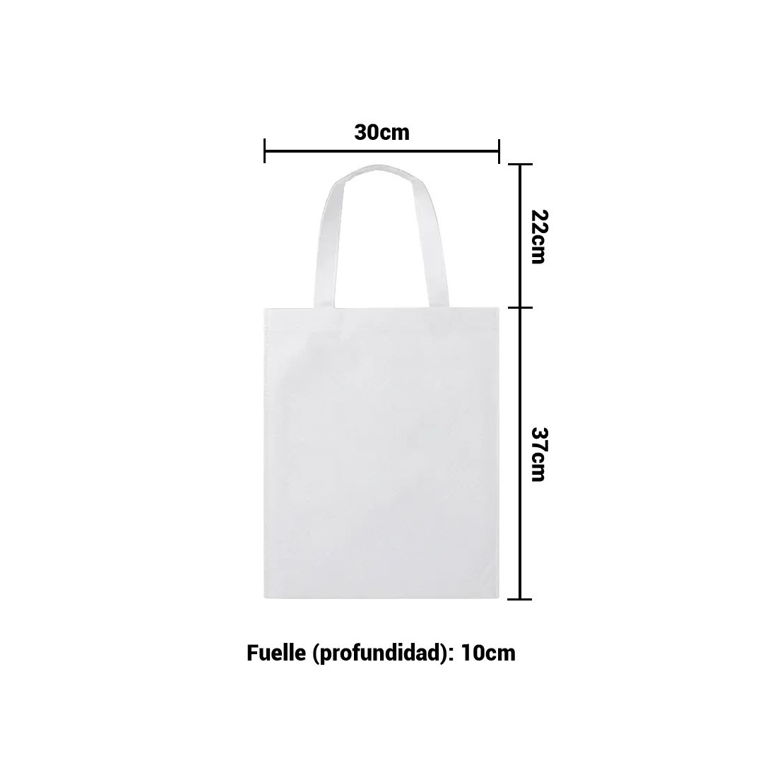 Bolso Cambrela Blanco Con Tira Cosido 30X37X10