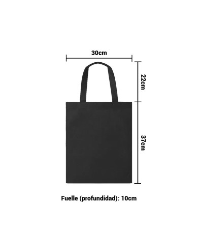 Bolso Cambrela Negro Con Tira Cosido 30X37X10