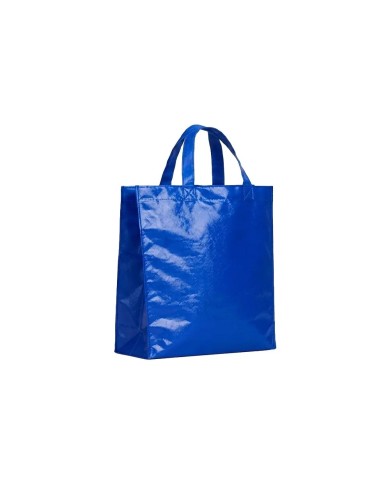 Bolso Cambrela Plastificado Azul Con Tira 23X22X11