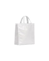 Bolso Cambrela Plastificado Blanco Con Tira 23X22X11