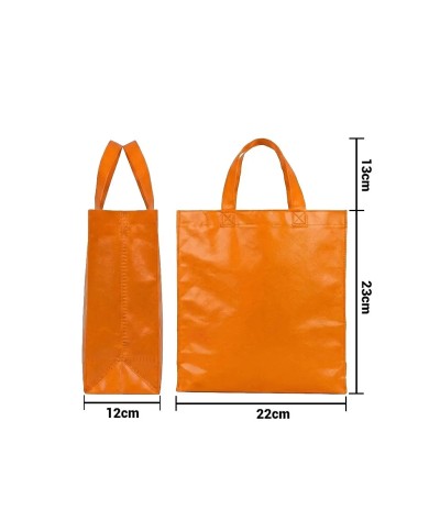 Bolso Cambrela Plastificado Naranja Con Tira 23X22X11