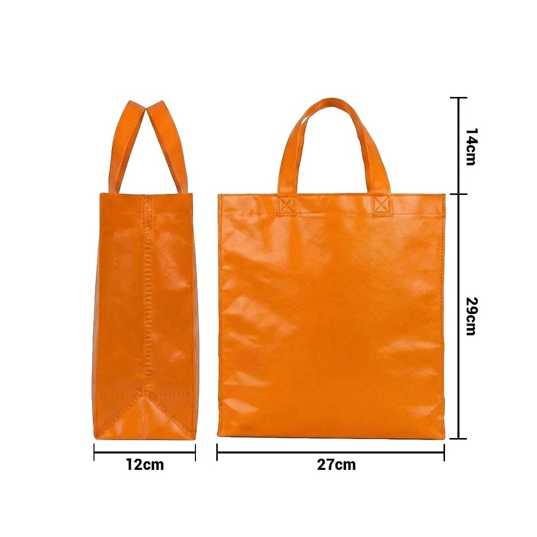 Bolso Cambrela Plastificado Naranja Con Tira 27X29X12