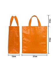 Bolso Cambrela Plastificado Naranja Con Tira 27X29X12