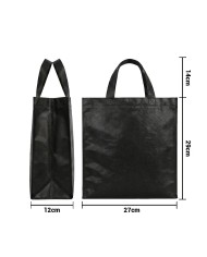 Bolso Cambrela Plastificado Negro Con Tira 27X29X12