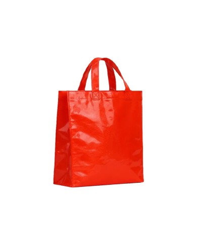 Bolso Cambrela Plastificado Rojo Con Tira 27X29X12