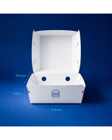 Caja de Hamburguesa Autoarmable 11.4 x 10.4 x 8.8 cm