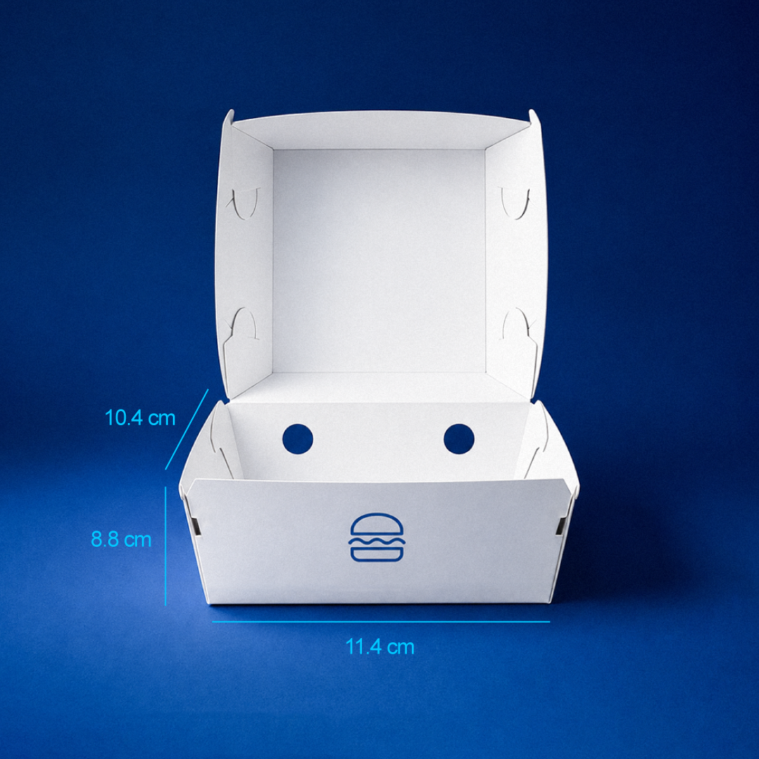 Caja de Hamburguesa Autoarmable 11.4 x 10.4 x 8.8 cm