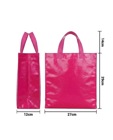 Bolso Cambrela Plastificado Rosado Con Tira 27X29X12