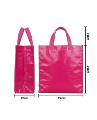 Bolso Cambrela Plastificado Rosado Con Tira 27X29X12