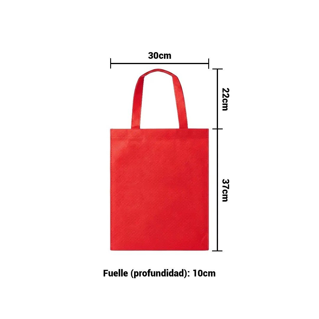 Bolso Cambrela Rojo Con Tira Cosido 30X37X10