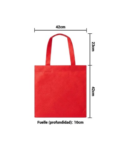 Bolso Cambrela Rojo Con Tiras Cosido 42X42X10