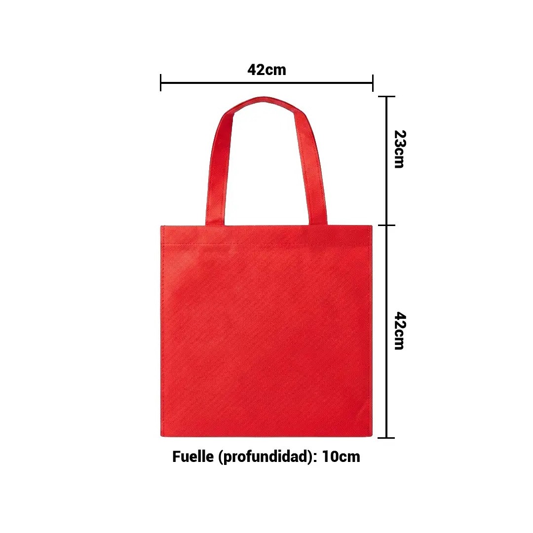Bolso Cambrela Rojo Con Tiras Cosido 42X42X10